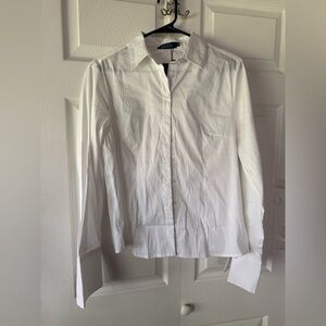Eileen Fisher White Collared Button-Front Shirt